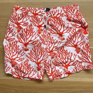 Coral Patterned Swim Trunks